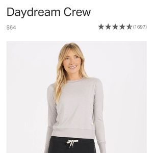 Vuori Daydream Crew Light Heather Grey Sz L